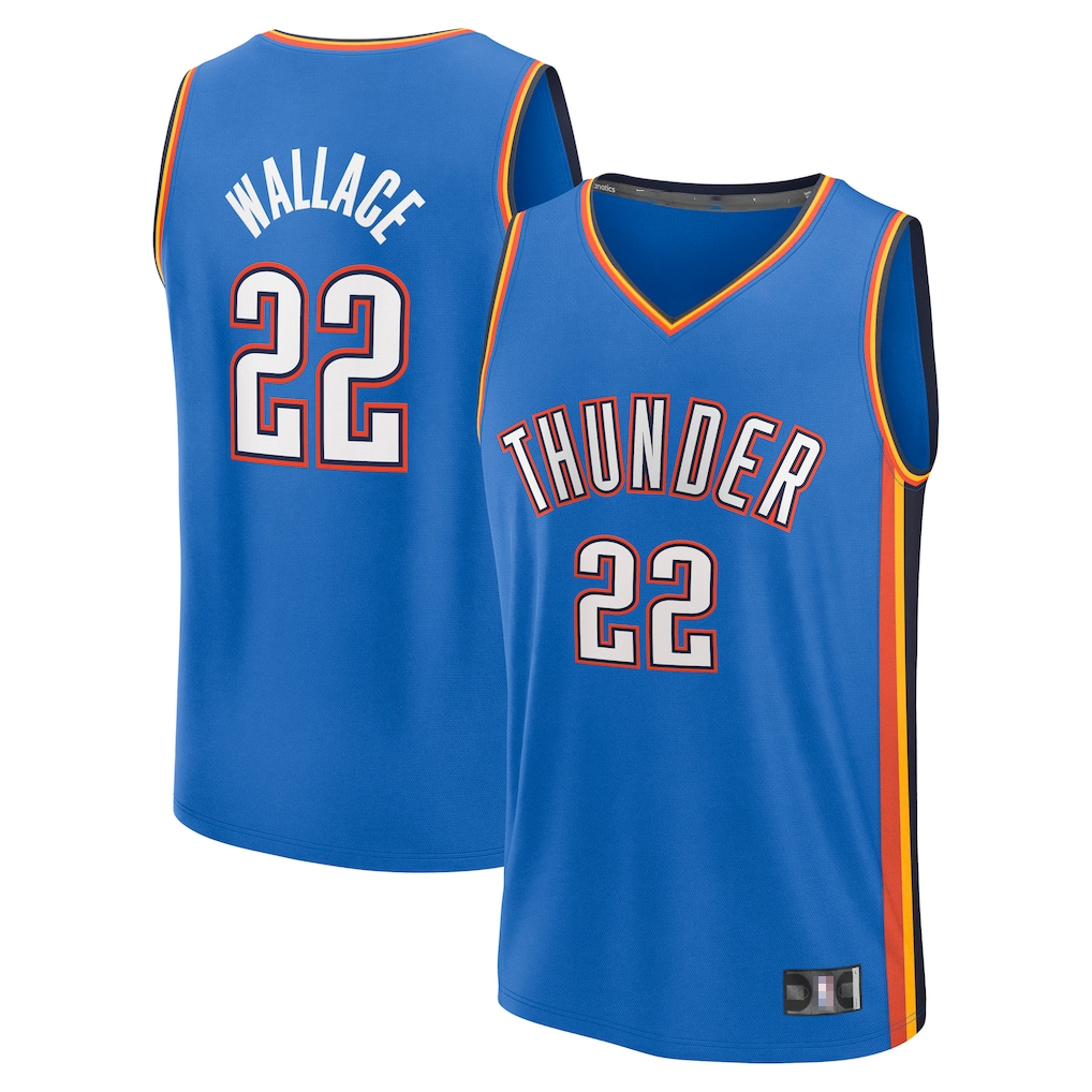 Trusc OC.Thunder #22 Cason Wallace Blue Fast Break Replica Player Stitched Jerseys - Icon Edition