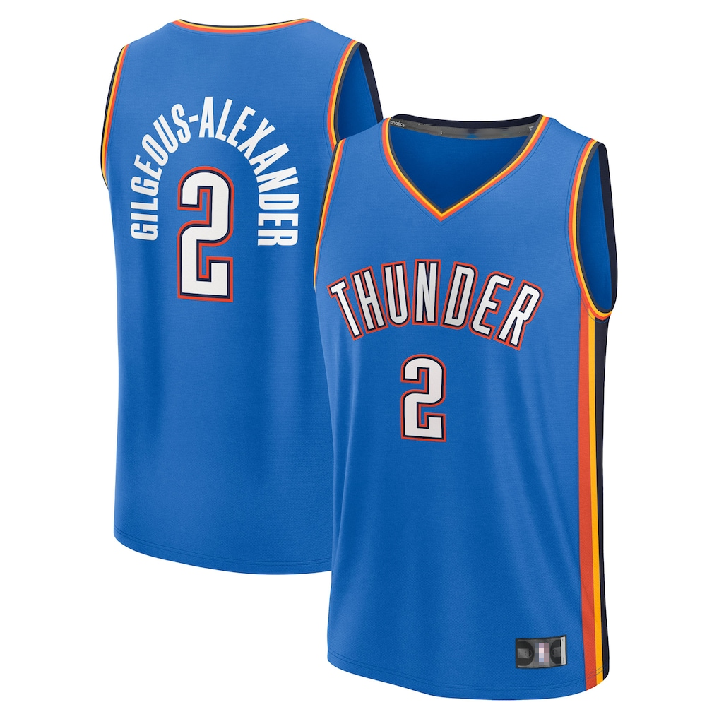 Trusc OC.Thunder #2 Shai Gilgeous-Alexander Blue Big & Tall Fast Break Stitched Jerseys- Icon Edition