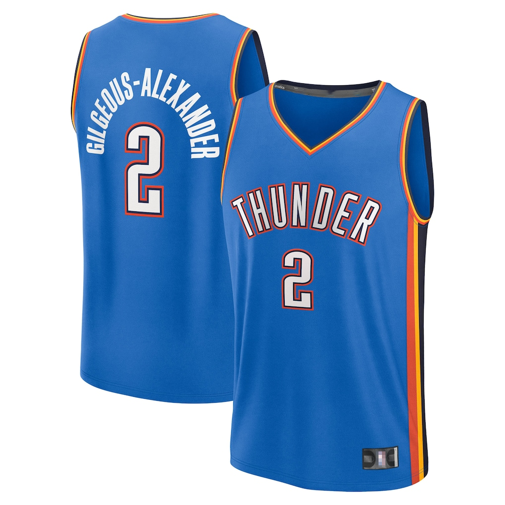 Trusc OC.Thunder #2 Shai Gilgeous-Alexander Blue Fast Break Replica Player Stitched Stitched Jerseys-Icon Edition