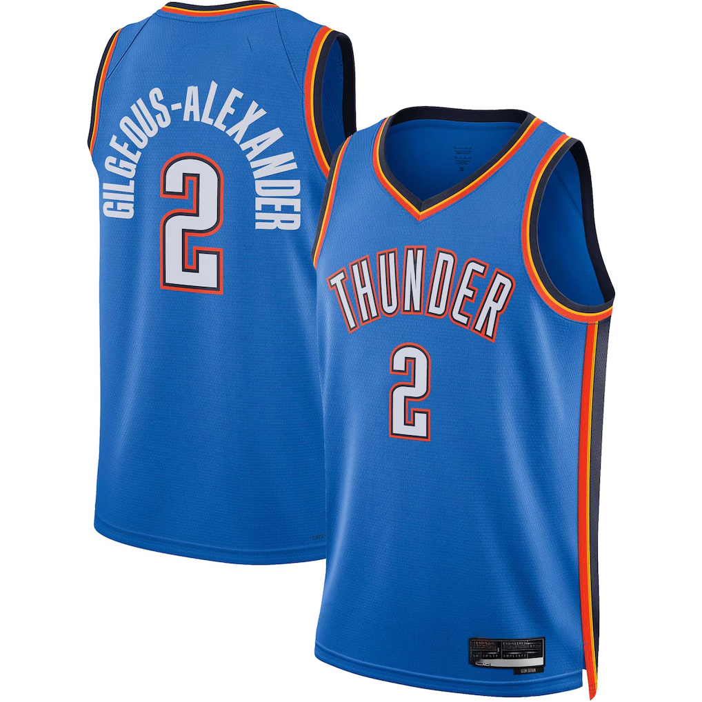 Trusc OC.Thunder #2 Shai Gilgeous-Alexander Blue Swingman Stitched Jerseys - Icon Edition