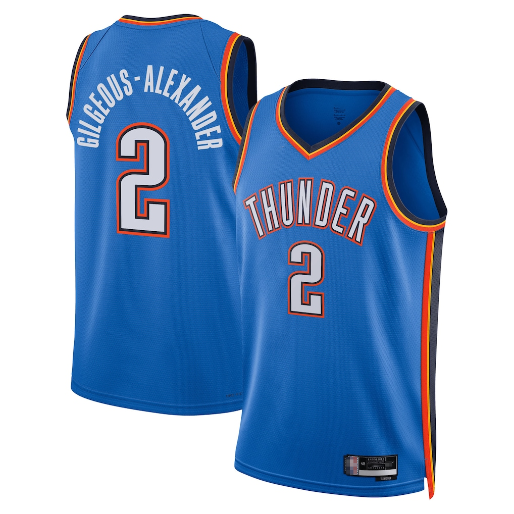 Trusc OC.Thunder #2 Shai Gilgeous-Alexander Blue Swingman Stitched Jerseys- Icon Edition