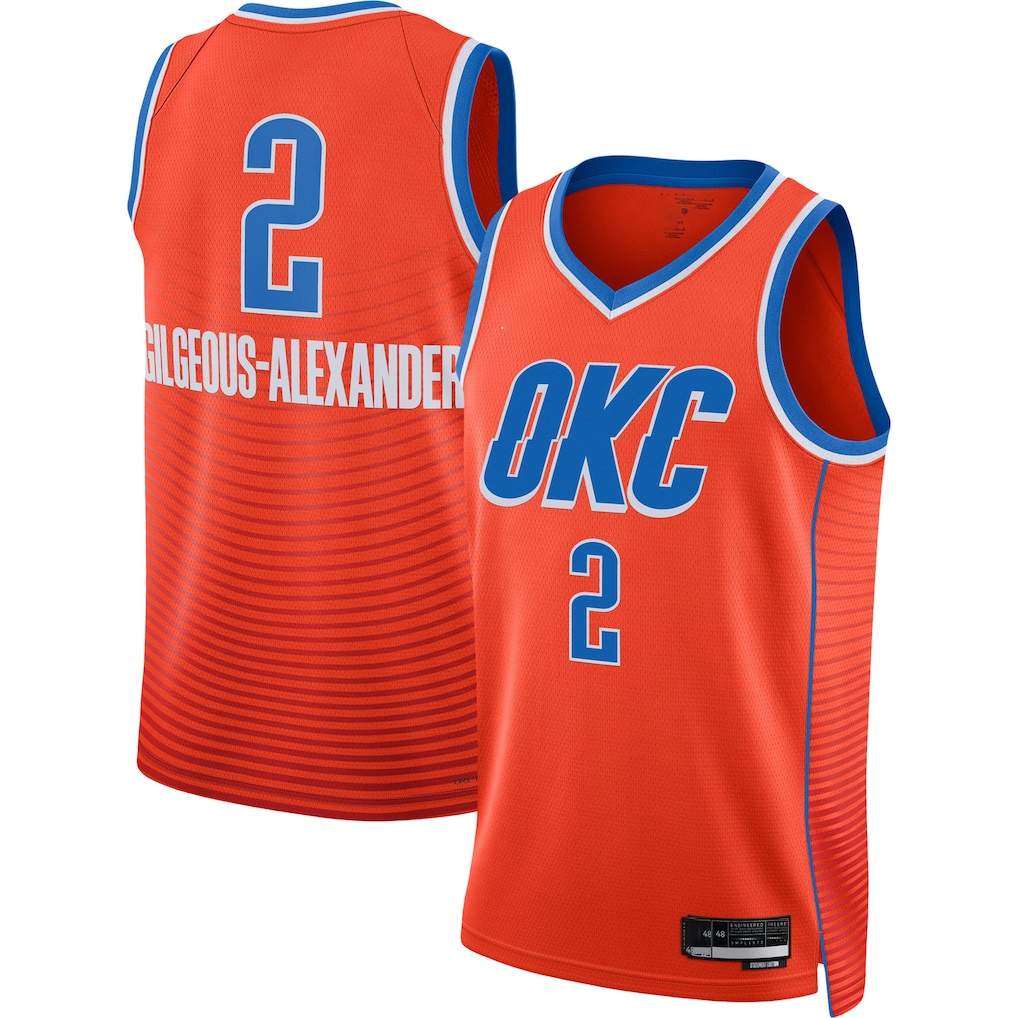 Trusc OC.Thunder #2 Shai Gilgeous-Alexander Orange Swingman Stitched Jerseys - Statement Edition