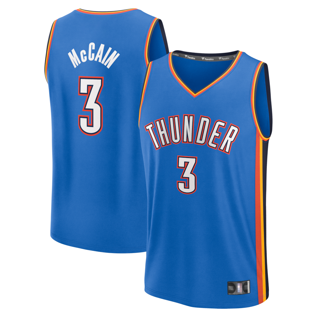 Trusc OC.Thunder #3 Jared McCain Blue Fast Break Replica Stitched Jerseys - Icon Edition