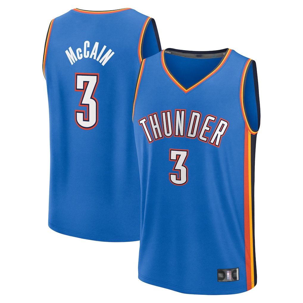 Trusc OC.Thunder #3 Jared McCain Blue Fast Break Stitched Jerseys - Icon Edition