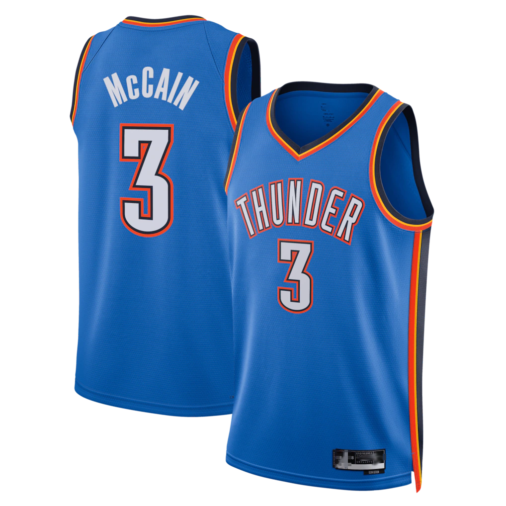 Trusc OC.Thunder #3 Jared McCain Blue Swingman Stitched Jerseys- Icon Edition