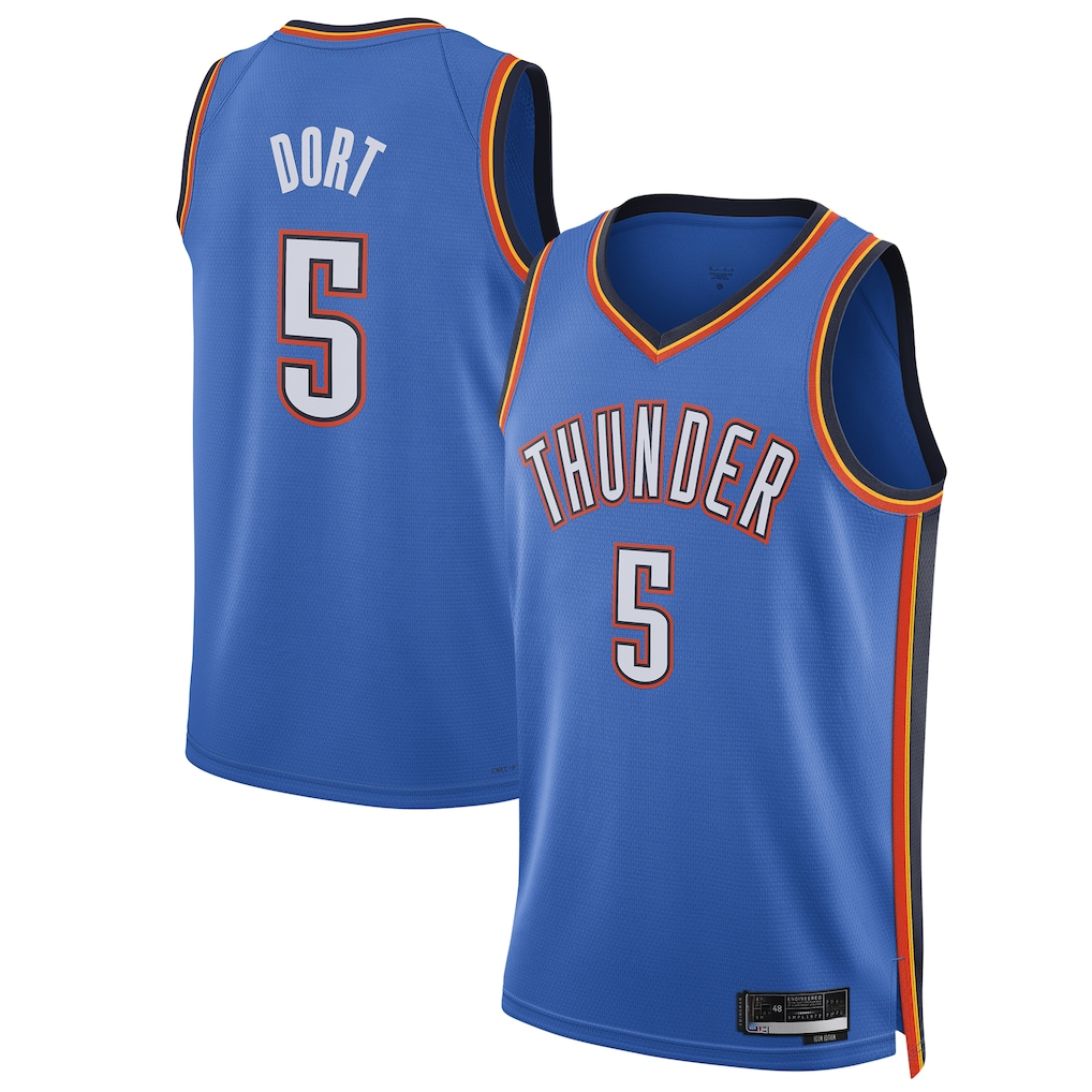 Trusc OC.Thunder #5 Luguentz Dort Blue Swingman Player Stitched Jerseys - Icon Edition