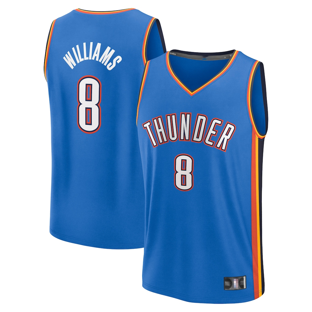 Trusc OC.Thunder #8 Jalen Williams Blue Fast Break Replica Player Stitched Jerseys - Icon Edition
