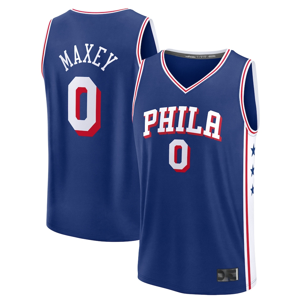 Trusc P.76ers #0 Tyrese Maxey  Royal Big & Tall Fast Break Jerseys - Icon Edition