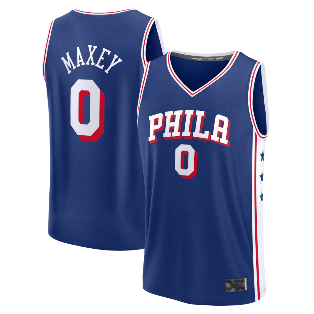Trusc P.76ers #0 Tyrese Maxey  Royal Fast Break Replica Player Jerseys - Icon Edition