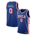 Trusc P.76ers #0 Tyrese Maxey Royal Swingman Jerseys - Icon Edition