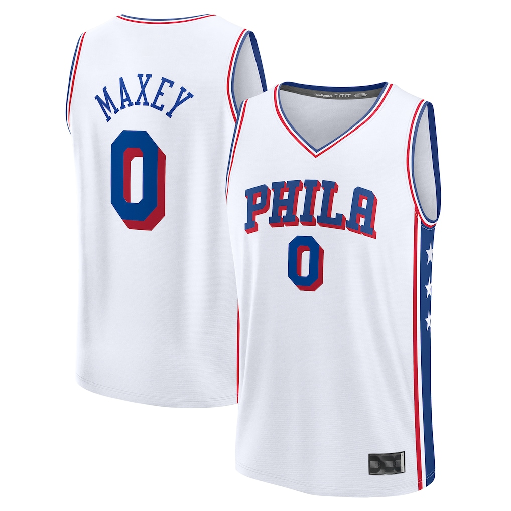 Trusc P.76ers #0 Tyrese Maxey White Fast Break Replica Player Jerseys - Association Edition