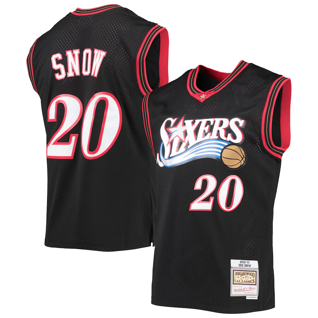 Trusc P.76ers #20 Eric Snow Mitchell & Ness Black 2000-01 Hardwood Classics Swingman Jerseys