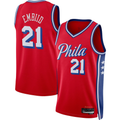 Trusc P.76ers #21 Joel Embiid Jordan Brand Red Swingman Jerseys - Statement Edition