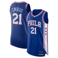 Trusc P.76ers #21 Joel Embiid Royal Authentic Jerseys - Icon Edition