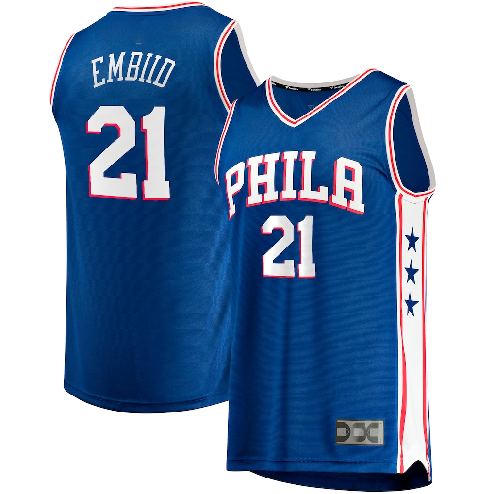 Trusc P.76ers #21 Joel Embiid  Royal Big & Tall Fast Break Player Jerseys - Icon Edition