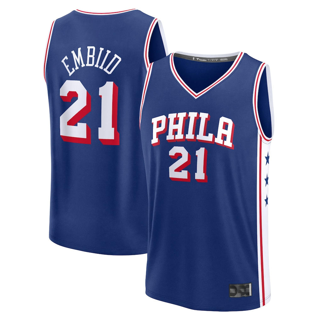 Trusc P.76ers #21 Joel Embiid  Royal Fast Break Replica Jerseys - Icon Edition