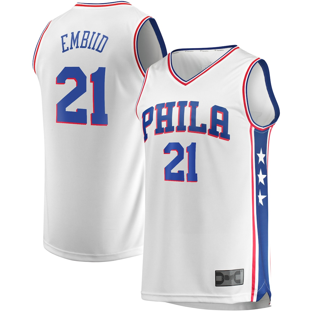 Trusc P.76ers #21 Joel Embiid White Replica Jerseys - Association Edition