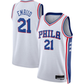 Trusc P.76ers #21 Joel Embiid White Swingman Jerseys - Association Edition