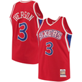 Trusc P.76ers #3 Allen Iverson Mitchell & Ness Red 199697 Hardwood Classics Authentic Jerseys