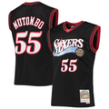 Trusc P.76ers #55 Dikembe Mutombo Mitchell & Ness Black Hardwood Classics Swingman Jerseys
