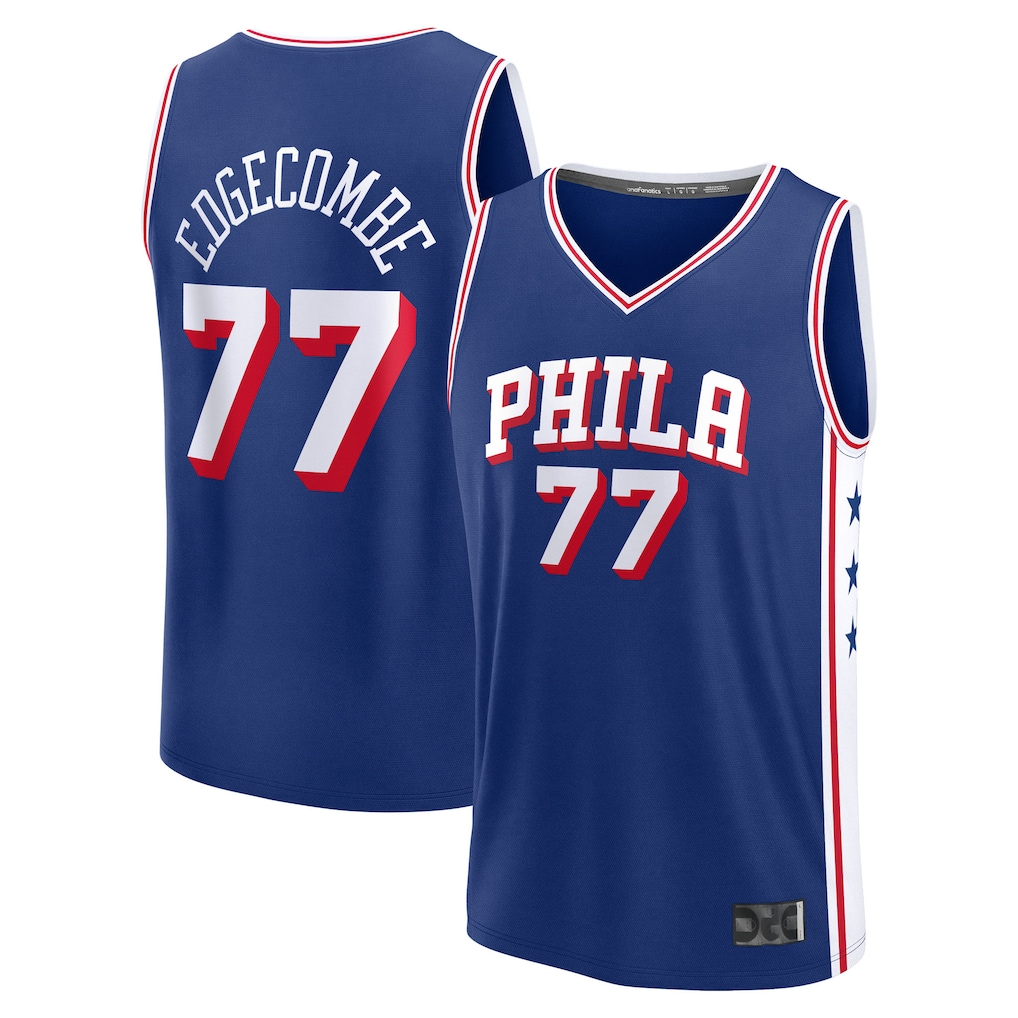 Trusc P.76ers #77 V. J. Edgecombe Royal 2025 Draft First Round Pick Fast Break Replica Jerseys - Icon Edition