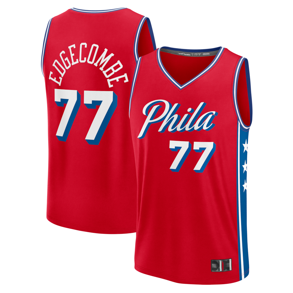Trusc P.76ers #77 VJ Edgecombe Red Fast Break Replica Player Jerseys - Statement Edition
