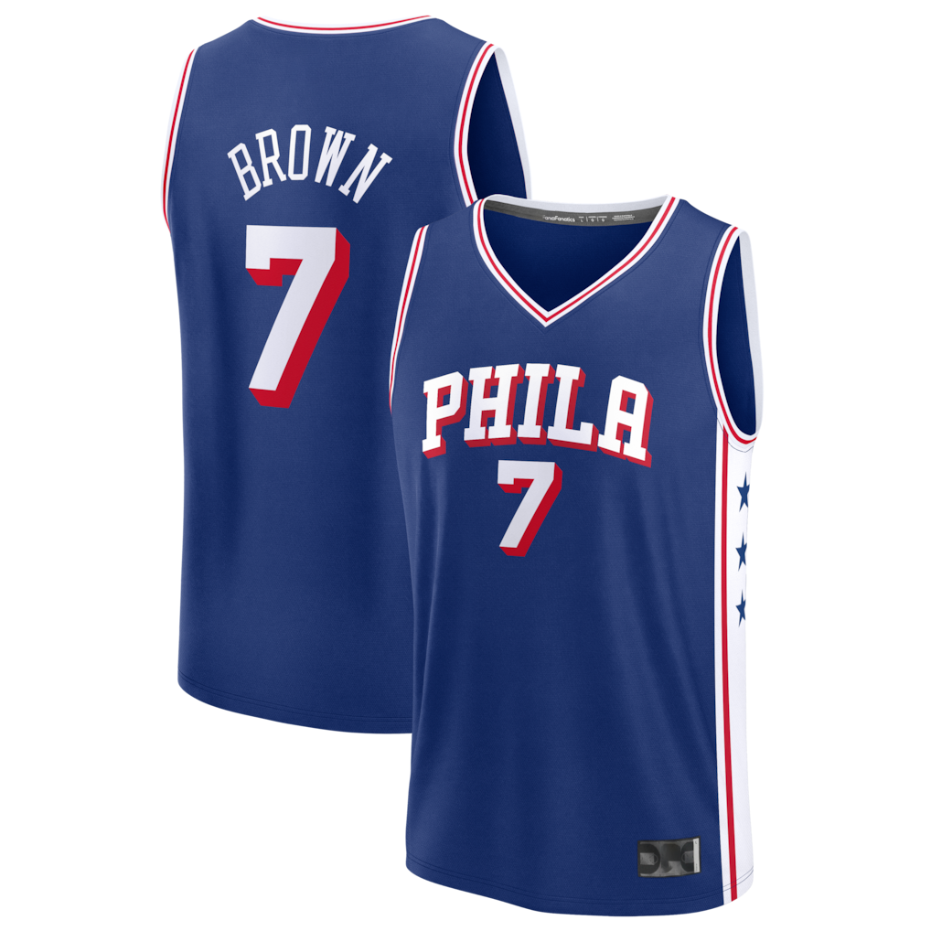 Trusc P.76ers #7 Jaylen Brown Fanatics Royal Fast Break JerseyS - Icon Edition