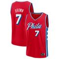 Trusc P.76ers #7 Jaylen Brown Red Fast Break Jerseys - Statement Edition