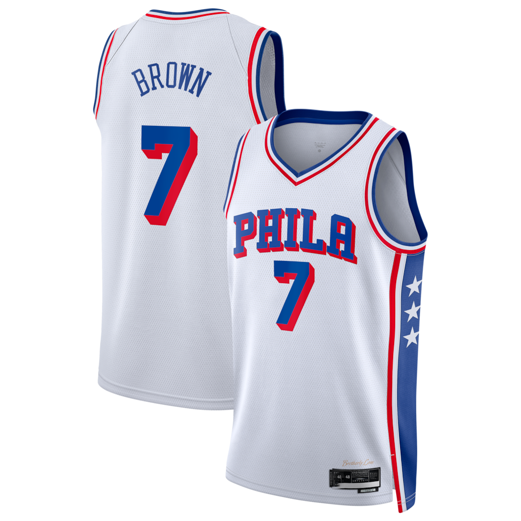Trusc P.76ers #7 White Swingman Jerseys - Association Edition