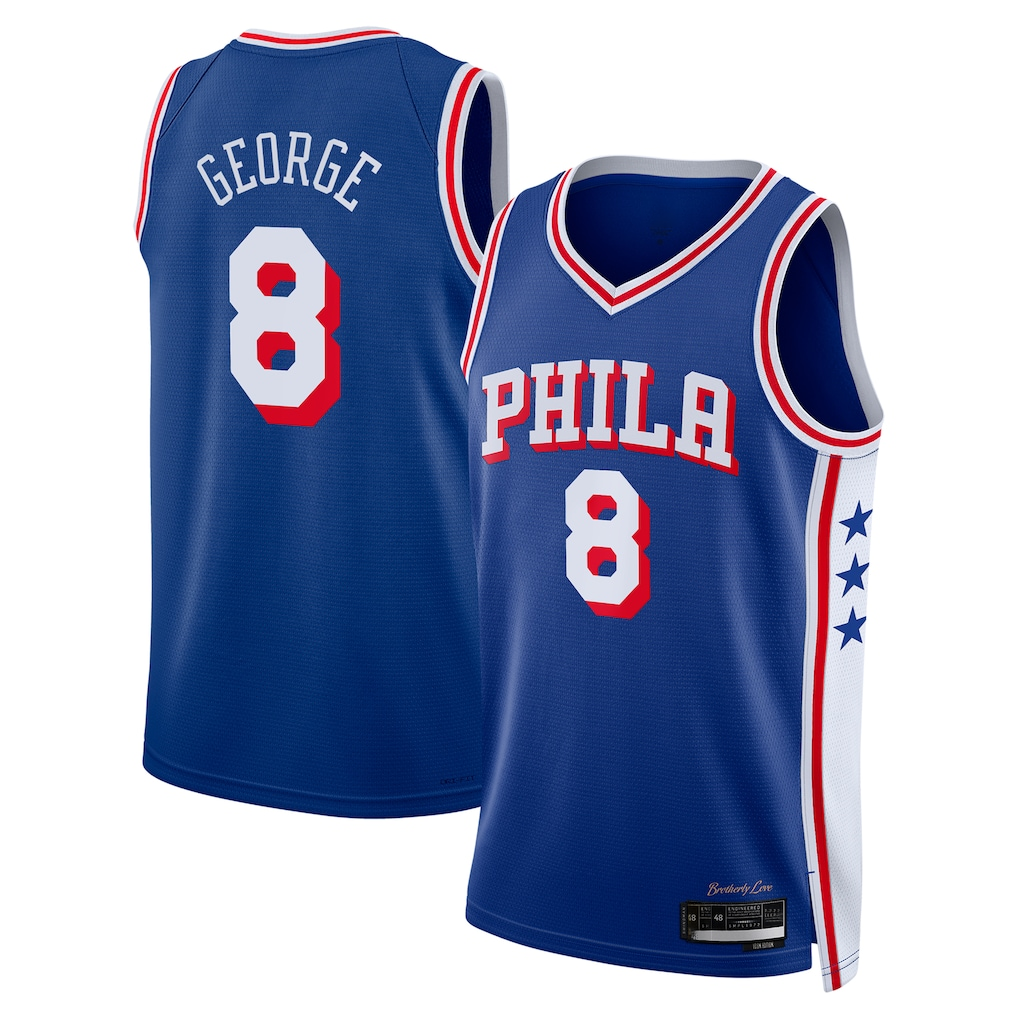 Trusc P.76ers #8 Paul George Royal 2024 Offseason Addition Swingman Jerseys