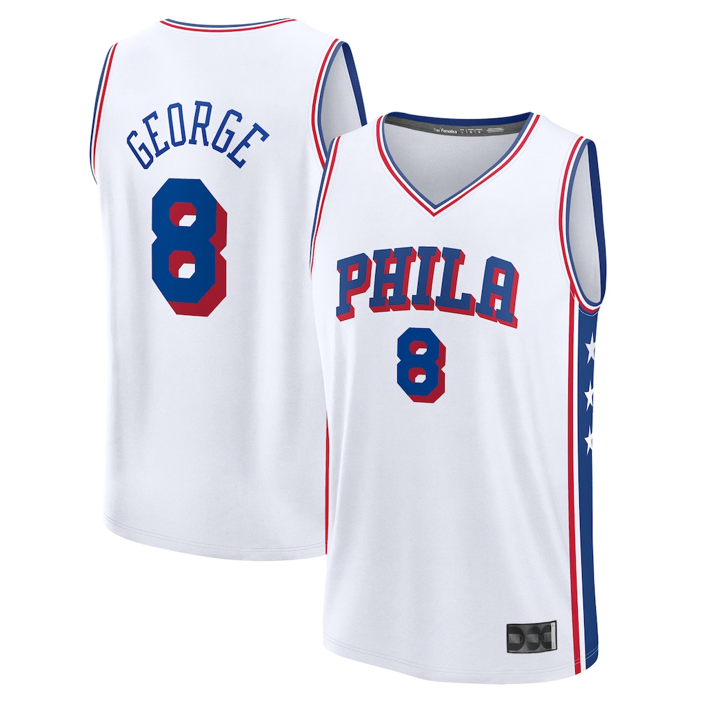 Trusc P.76ers #8 Paul George White Fast Break Replica Player Jerseys