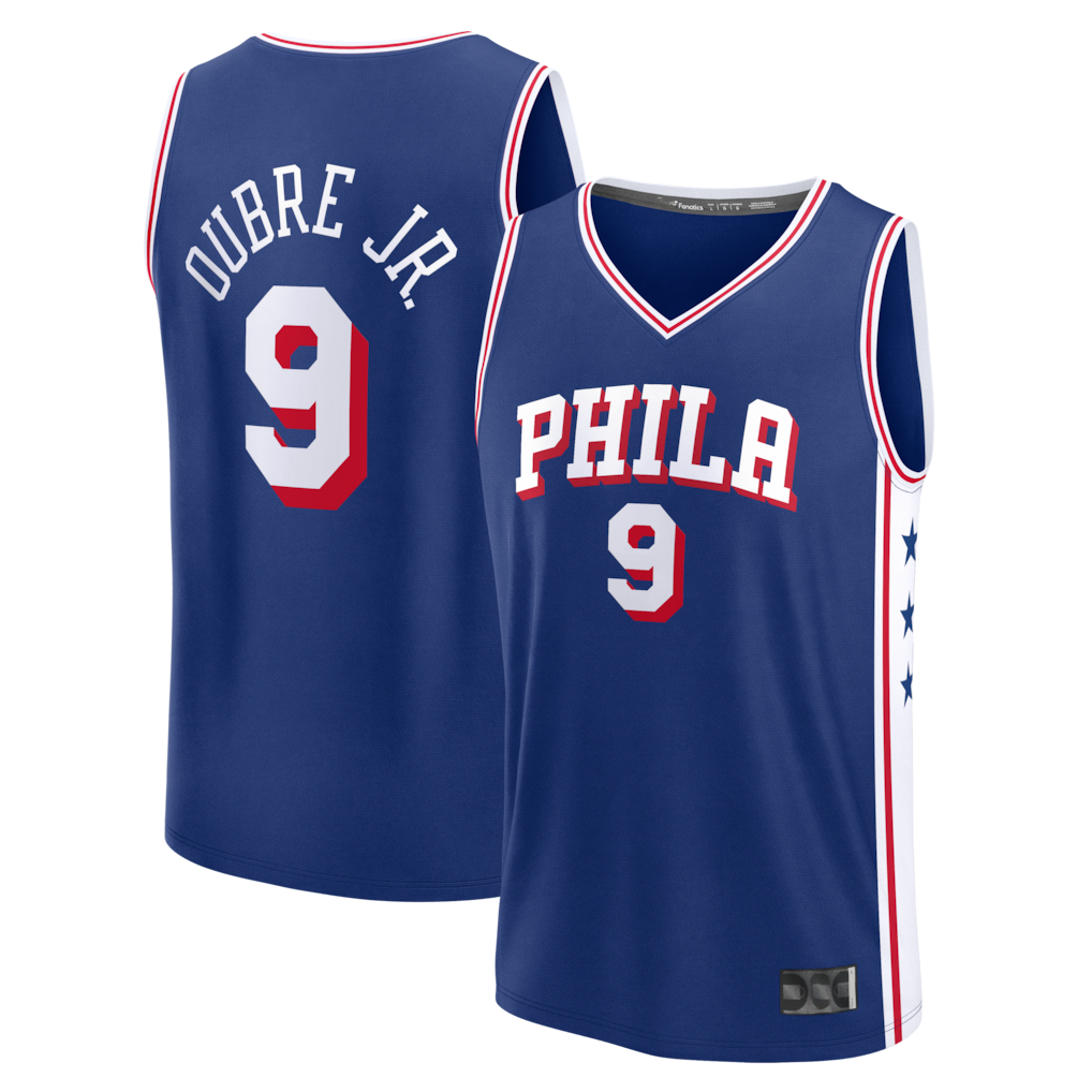 Trusc P.76ers #9 Kelly Oubre Jr.  Blue Fast Break Jerseys - Icon Edition