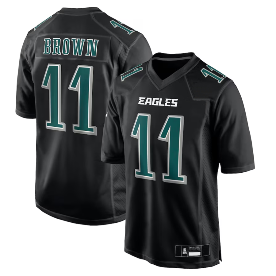 Trusc P.Eagles #11 A.J. Brown Player Black Fashion Game Stitched Jerseys