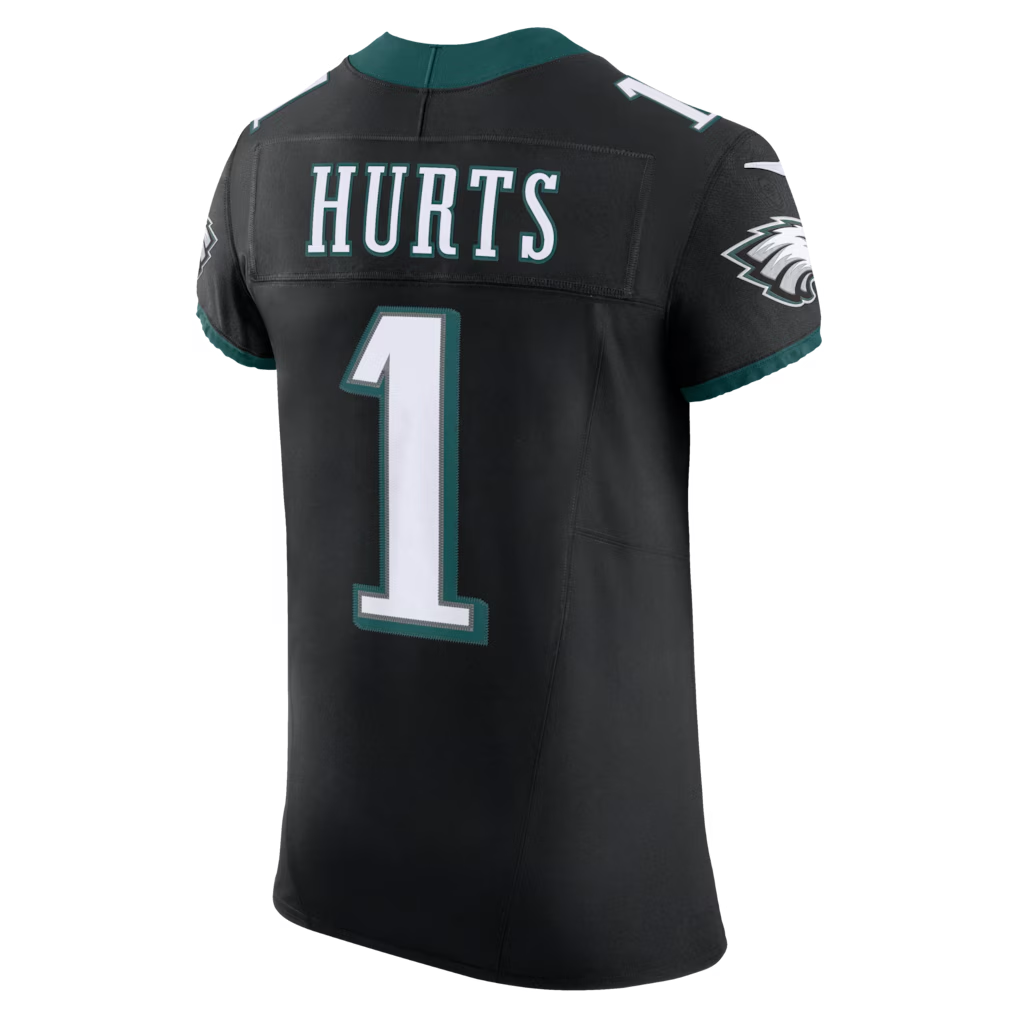 TruscP.Eagles #1 Jalen Hurts Black Alternate Vapor F.U.S.E. Elite Stitched Jerseys