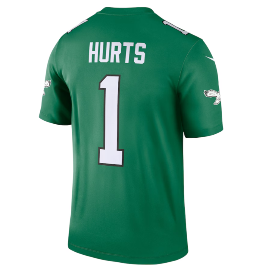 Trusc P.Eagles #1 Jalen Hurts Green Alternate Legend Player Stitched American Stitched Jersey
