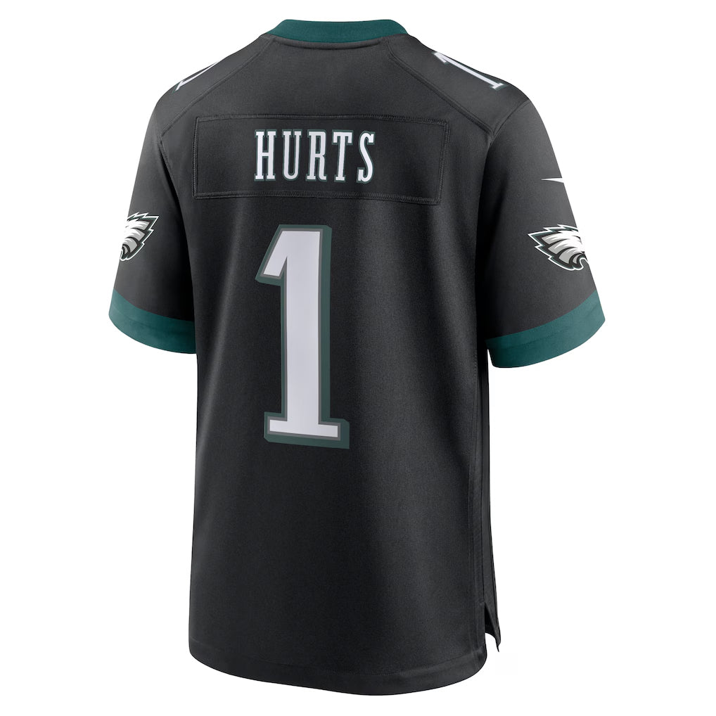 Trusc P.Eagles #1 Jalen Hurts Player Black Home Game Stitched Jerseys