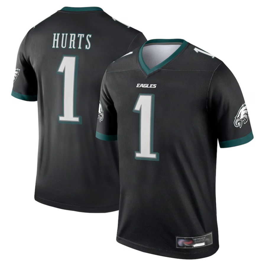 Trusc P.Eagles #1 Jalen Hurts Player Black Legend Stitched Jerseys