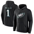 Trusc P.Eagles #1 Jalen Hurts Player Black Military Hoodie Game Stitched Jerseys