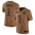 Trusc P.Eagles #1 Jalen Hurts Player Brown Salute To Service Limited Stitched Jerseys