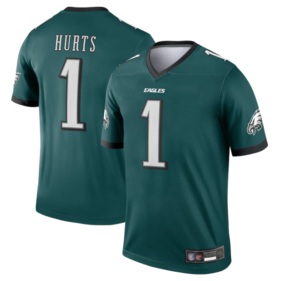 Trusc P.Eagles #1 Jalen Hurts Player Green Team Legend Stitched Jerseys