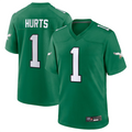 Trusc P.Eagles #1 Jalen Hurts Player Kelly Green Game Stitched Jerseys