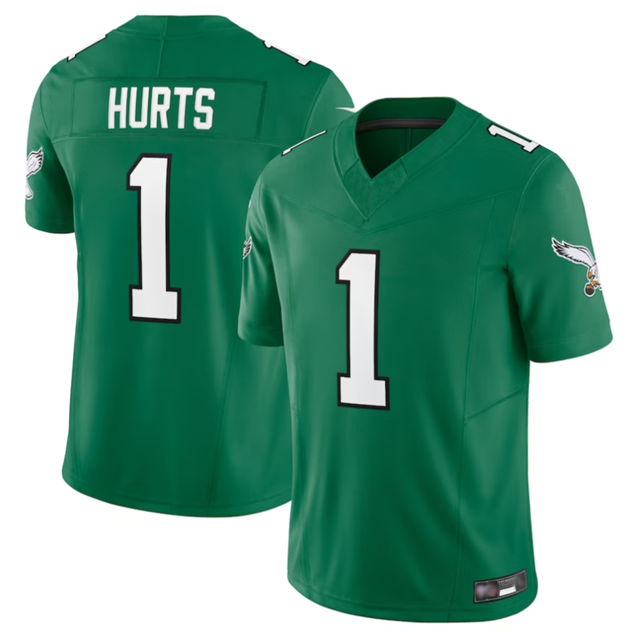 Trusc P.Eagles #1 Jalen Hurts Player Kelly Green Vapor F.U.S.E. Limited Stitched Jerseys