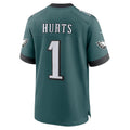 Trusc P.Eagles #1 Jalen Hurts Player Midnight Green Home Game Stitched Jerseys