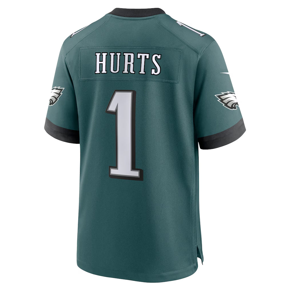 Trusc P.Eagles #1 Jalen Hurts Player Midnight Green Home Game Stitched Jerseys
