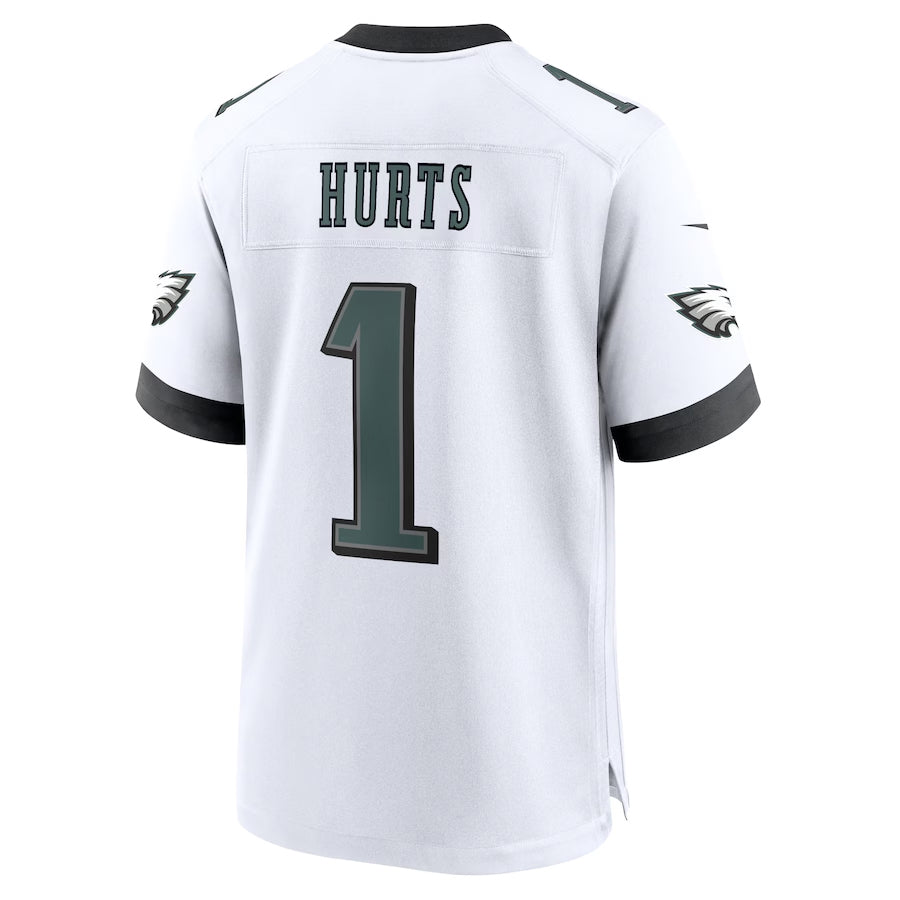 Trusc P.Eagles #1 Jalen Hurts Player White Home Game Stitched Jerseys