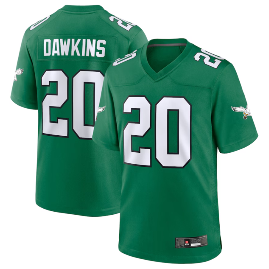 Trusc P.Eagles #20 Brian Dawkins Green Alternate Retired Player Game Stitched American Stitched Jerseys