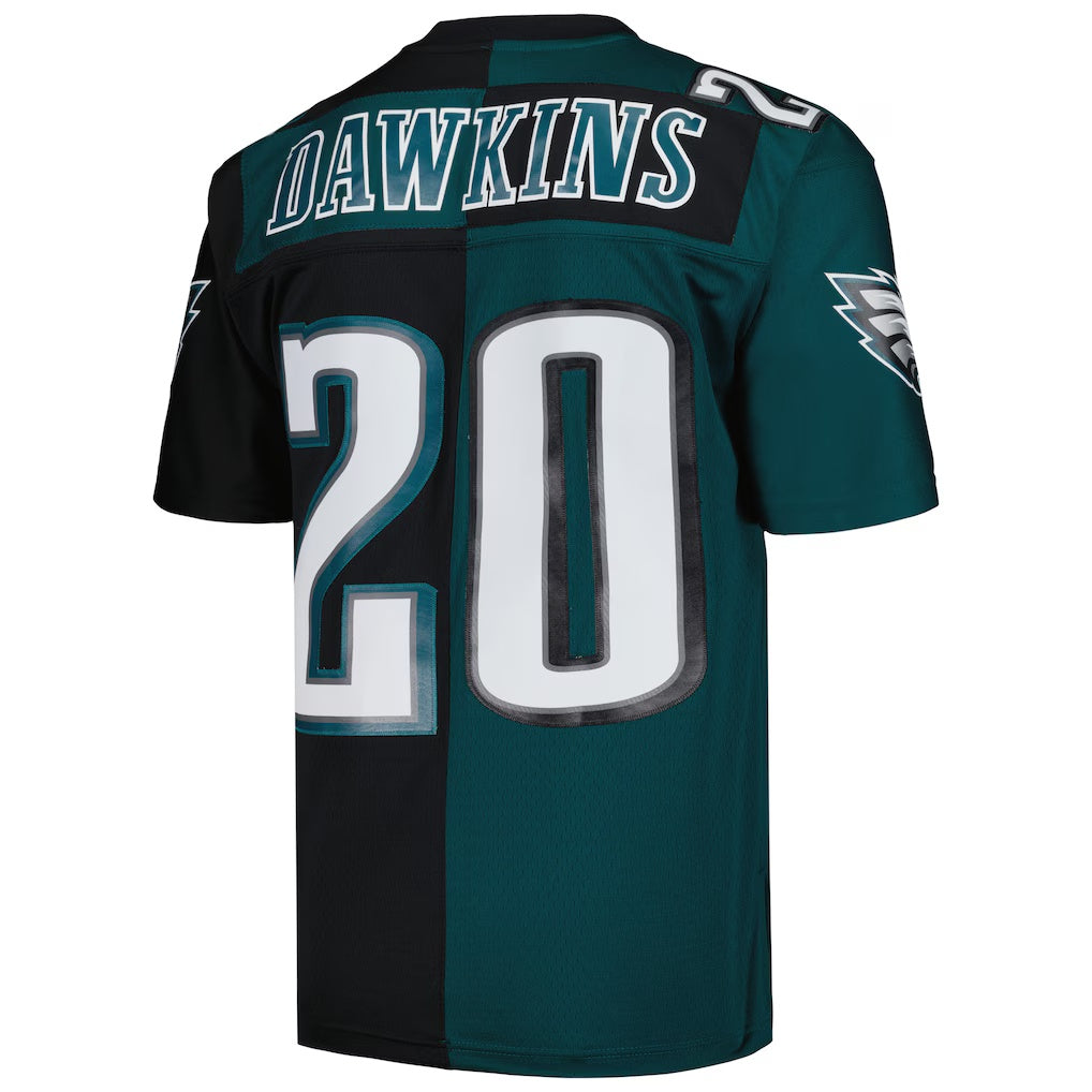Trusc P.Eagles #20 Brian Dawkins Mitchell & Ness Midnight Green-Black Split Legacy Replica Stitched Jerseys