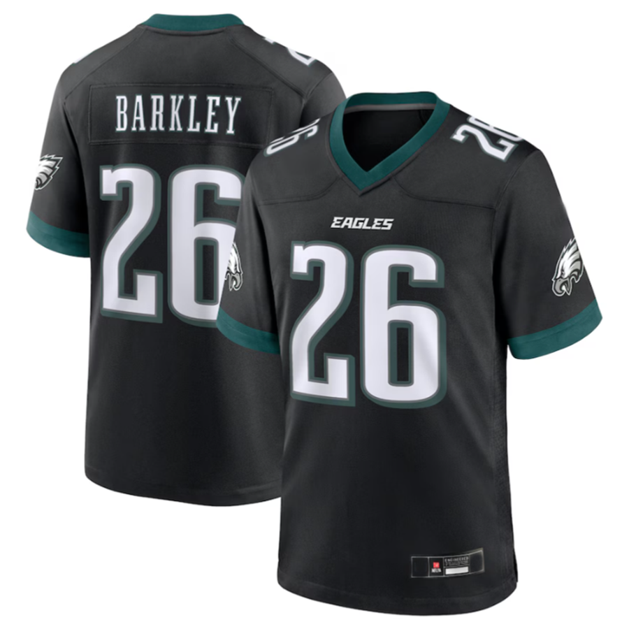 Trusc P.Eagles #26 Saquon Barkley Black Alternate Game Stitched American Stitched Jerseys