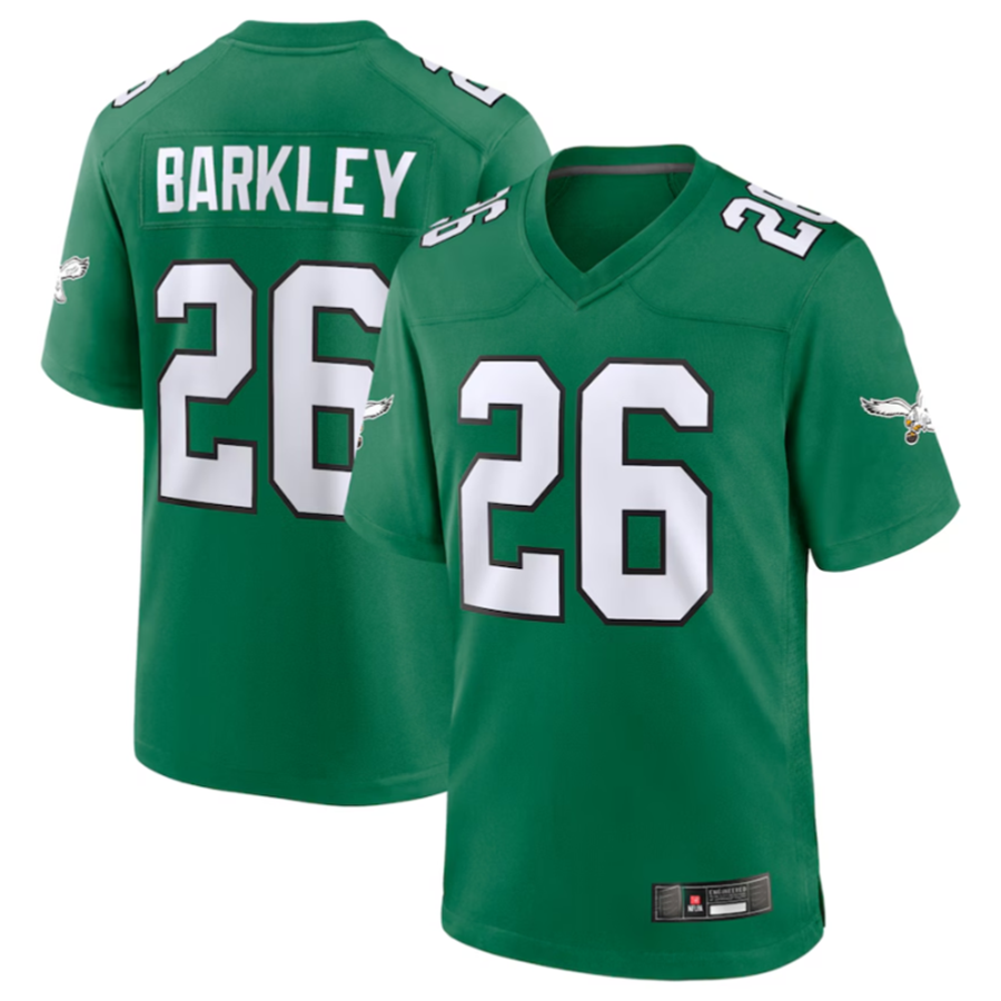 Trusc P.Eagles #26 Saquon Barkley Green Alternate Game Stitched American Stitched Jerseys