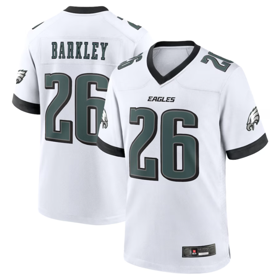 Trusc P.Eagles #26 Saquon Barkley Midnight White Game Player Stitched American Stitched Jerseys